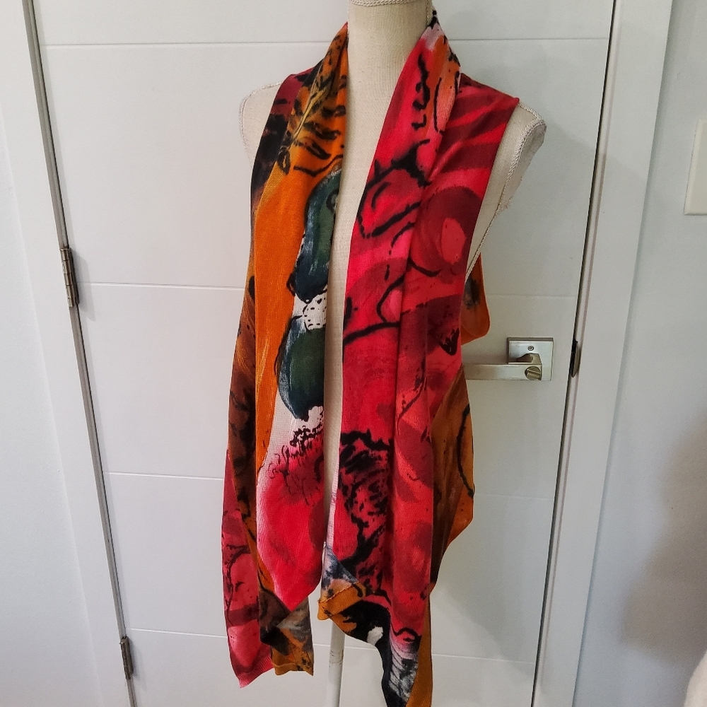 ADORE Colorful Knit High-Low Cardidan Vest Size L